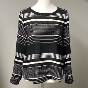 LOFT Black/White Blouse
